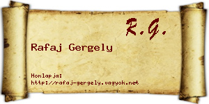 Rafaj Gergely névjegykártya